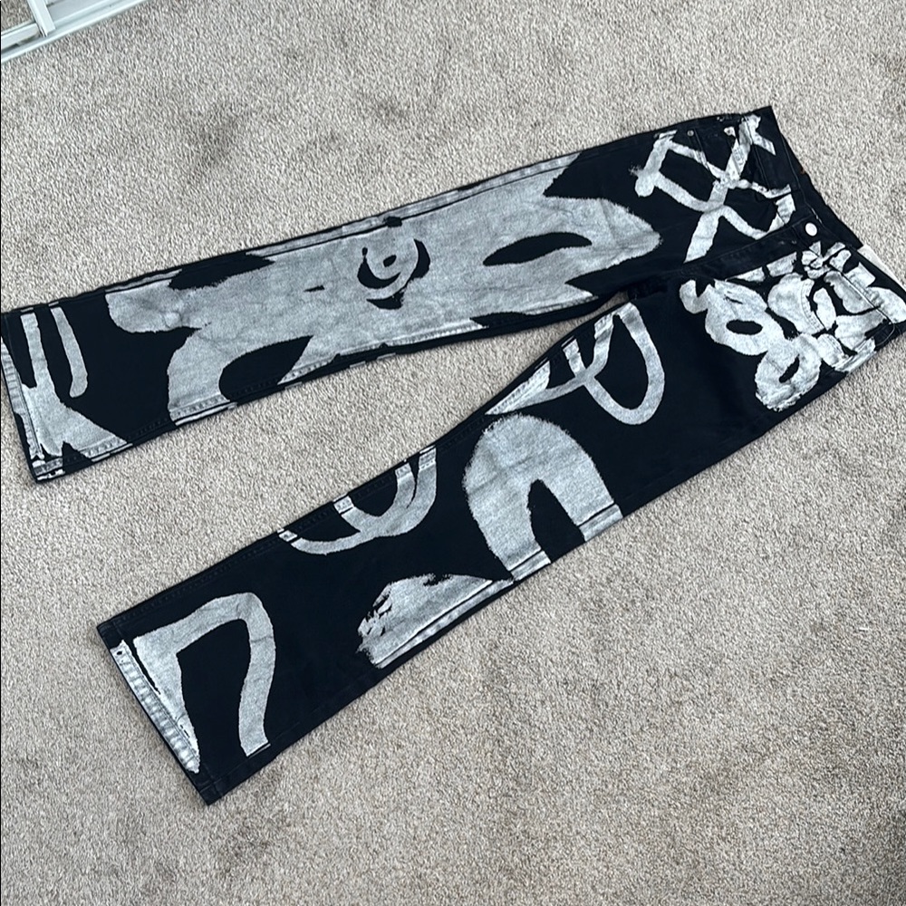 90’s Bootcut Black and Silver Jeans